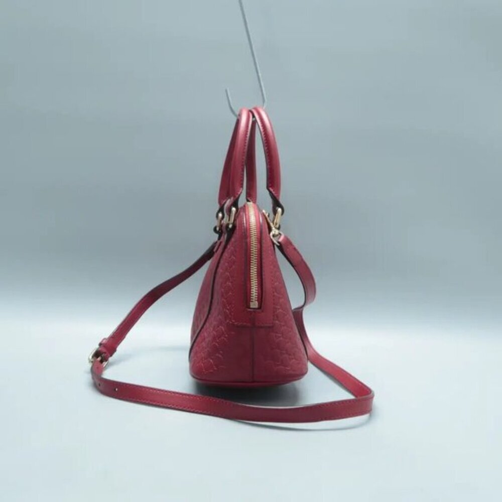 Authentic Gucci Guccissima Dome Bag Red Leather Crossbody Luxury Handbag - Picture 5 of 12